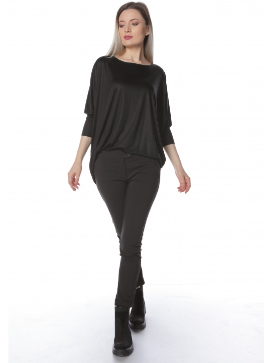 Pantalon negru, lung 1612 - DF69A